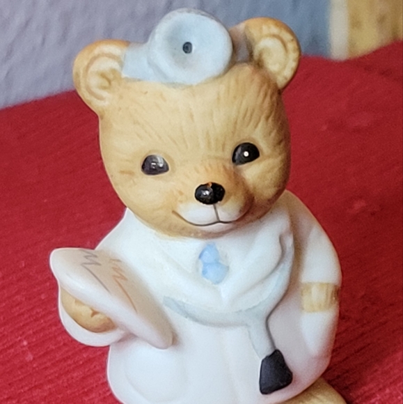 Vtg Mini Homco Series #8820 Porcelain Bear The Doctor - Physician Figurine - Picture 2 of 5
